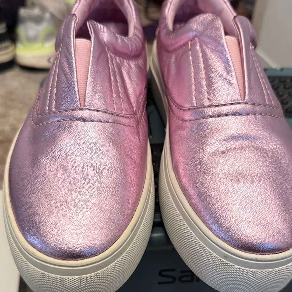 Charlotte Stone Metallic Pink Slip-On Sneakers